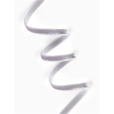 Лента бархатная, с серебряным люрексом, 6 мм, 18±1 м, серая №184