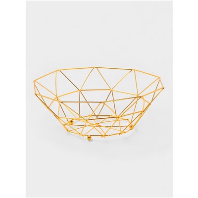 Ваза для фруктов «Доляна. Геометрия Голд», 25.5×27×10 см, золотистая