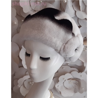 Волна мех.цветок кролик Берет женский (56-58)