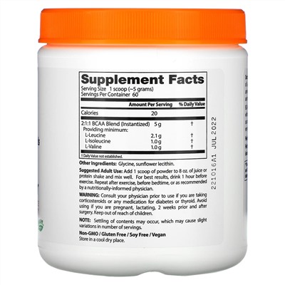 Doctor's Best, BCAA, растворимый порошок, без добавок, 300 г (10,6 унции)