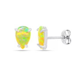 Серьги из серебра опал желтый, МОВ0294