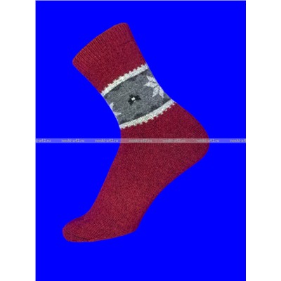 Термоноски женские ангора шерсть Снежинки арт. 567