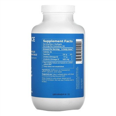 BodyBio, Balance Oil, 180 Non-GMO Softgels