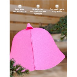 Шапка для бани и сауны «Классическая», полиэфир, розовая, «Добропаровъ»