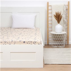 Простыня на резинке 1.5-спальная «Этель» Flowers (вид 1), 160×200+25 см, поплин