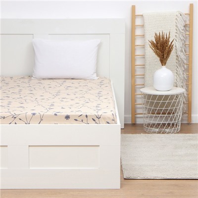 Простыня на резинке 1.5-спальная «Этель» Flowers (вид 1), 160×200+25 см, поплин