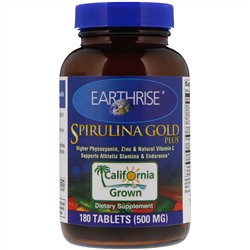Earthrise, Spirulina Gold Plus, 500 мг, 180 таблеток
