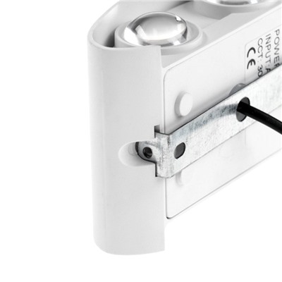 Светильник фасадный «Полусфера», 4 Вт, 3000К, 2 луча, IP65, 220 В, пластиковый корпус, белый, свечение тёплое белое