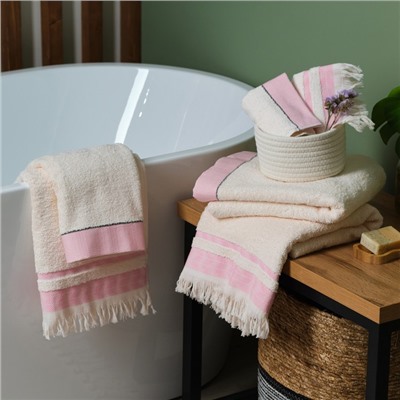 Полотенце махровое Love Life «Бриз» 50×80 см, розовый, 100% хл, 500 г/м²