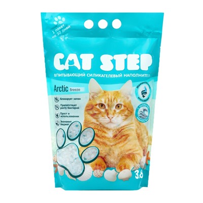 Наполнитель впитывающий силикагелевый Arctic Breeze, 3.8 л, CAT STEP