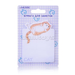 Клейкая бумага для заметок "Lazy cat" 70x94 мм, 30 листов, офсет 80 г/м², печать 4+0, ассорти форм и дизайнов, в картонном блистере и пластиковом пакете с европодвесом