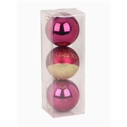 Шары ёлочные новогодние «Всё сбудется!», пластик, d=8, 3 шт., винные