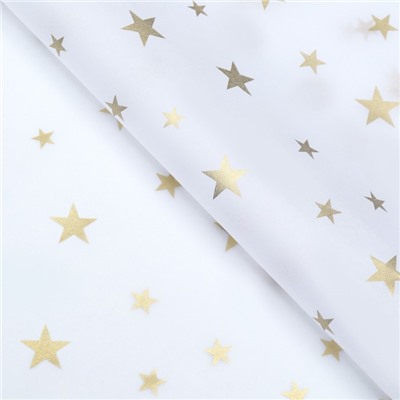 Бумага упаковочная тишью, новогодняя упаковка «Звезды», 50×66 см