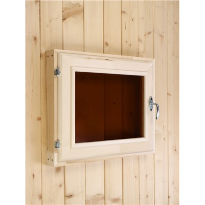 Окно деревянное для бани и сауны, 40×50 см, двойное стекло, тонированное