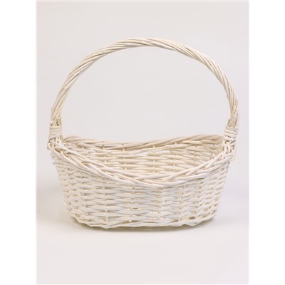 Корзина плетёная для хранения, ива, овальная, белая, набор 4 шт.