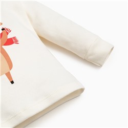 Костюм детский (джемпер, брюки) «Крошка Я. Новогодние зверята», рост 62-68 см, красный, белый