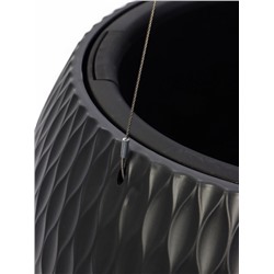 Кашпо для цветов «Жемчужина», 7 л, d=36 см, h=22 см, пластик, со вставкой, подвесное, цвет графитовый