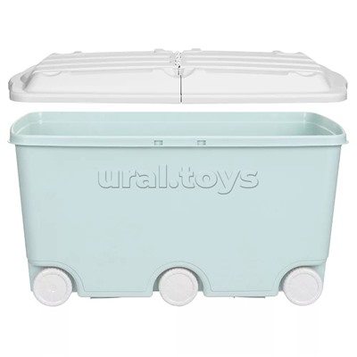 Ящик для игрушек на колесах 685х395х385мм, 66,5л (Светло-голубой)