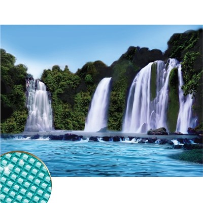 Алмазная мозаика с полным заполнением на холсте «Водопад», 22×32 см