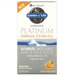 Minami Nutrition, MorEPA Platinum, Формула для ежедневного приема с Омега-3 и витамином D3, со вкусом апельсина, 30 гелевых капсул