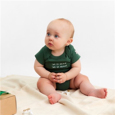 Боди детское «Крошка Я. Еловые веточки», рост 62-68 см