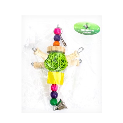 Игрушка для птиц «Деревяшка», 22×9 см, цвет МИКС