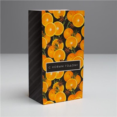 Пакет подарочный без ручек «С Новым годом!», 10×19×7 см