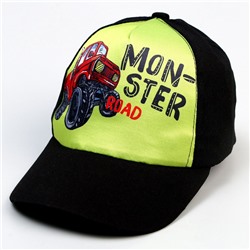 Кепка детская Monster road, чёрная, р-р. 52-54