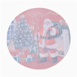 Набор салфеток сервировочных на стол «Этель. Санта», 4 шт., красные, круглые, d=30 см