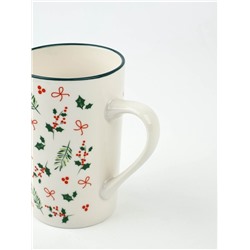 Кружка новогодняя керамическая «Зимние узоры», 385 мл, ручная работа