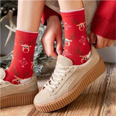 Носочки новогодние цветные (Размер универсальный 35-38)