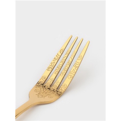Вилки столовые Доляна «Эмили», длина 20.5 см, 6 шт., нержавеющая сталь, золотистые