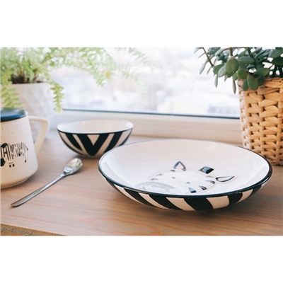 Миска керамическая «Зебра», 300 мл, d=12 см