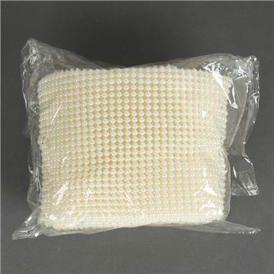 Тесьма под жемчуг, пластик, 12 см, в рулоне 9 метров, молочный оттенок