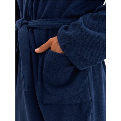 Халат мужской «Экономь и Я», размер 56-58, хлопок 100%, тёмно-синий