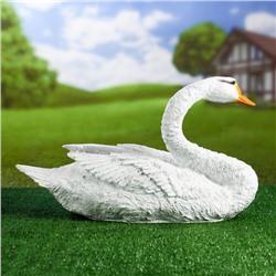 Садовая фигура из полистоуна «Лебедь плывёт», 46×26 см