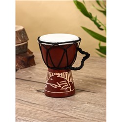 Сувенирный музыкальный инструмент барабан джембе «Светлый», 12×9×9 см, МИКС