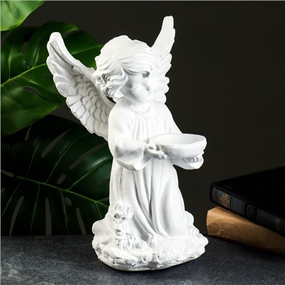 Фигура «Ангел с чашей» белый 19×19×33 см
