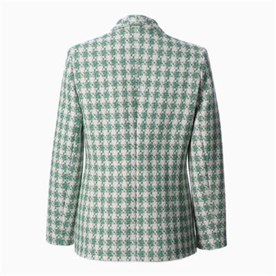 Пиджак женский твидовый двубортный MIST, размер 48. зелёный