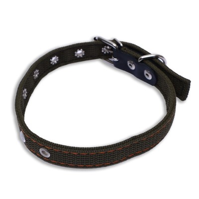 Ошейник брезентовый двухслойный, безразмерный, 55×2.5 см, ОШ 25-45 см