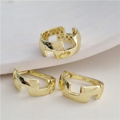 Комплект ювелирной бижутерии Итальянское золото (покрытие желтое 14к) серьги и кольцо 17 р, арт.213.821-17