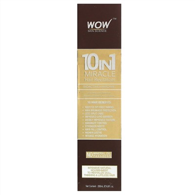 Wow Skin Science, 10 in 1 Miracle, средство для восстановления волос, 200 мл (6,8 жидк. унции)