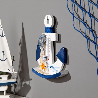 Декор настенный, панно с термометром «Якорь», 21×15 см