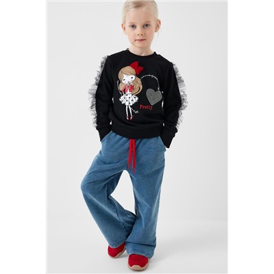 Брюки трикотажные для девочек PLAYTODAY, 1240377