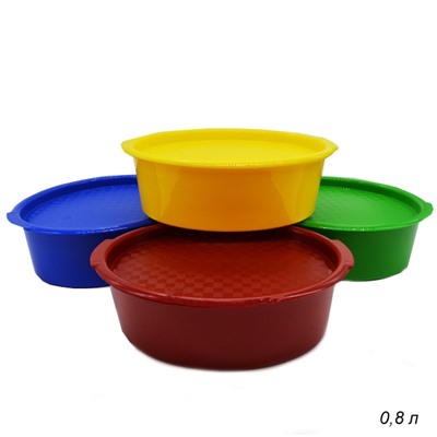 Миска овальная 0,8 л с крышкой блюдом / П-50-21-1ТХ /уп 32/