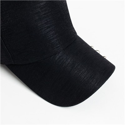 Бейсболка женская MINAKU цвет чёрный/серебряный, размер 56-58