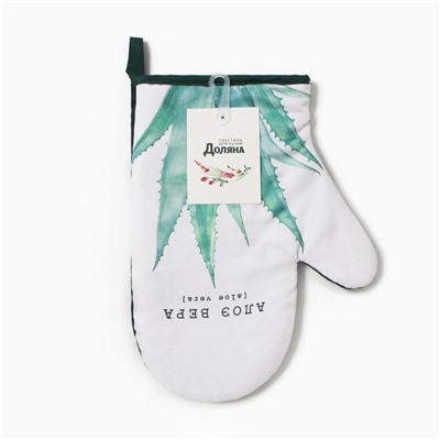 Варежка-прихватка «Алоэ вера», 20×27 см,100% п/э