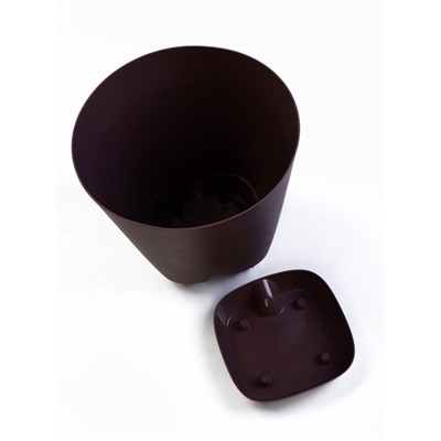 Горшок для цветов «Гранд», 15 л, d=29.5 см, h=31 см, пластиковый, с прикорневым поливом, фиолетовый