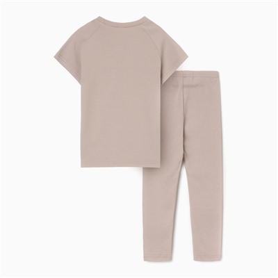 Комплект для девочки (майка и велосипедки) MINAKU, бежевый, рост 140 см