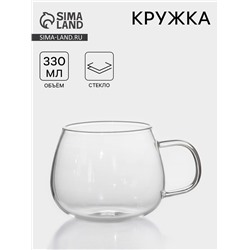 Кружка «Валенсия», 330 мл, 10×8 см, боросиликатное стекло, прозрачная